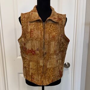 Coldwater Creek Brown Patterned Vest